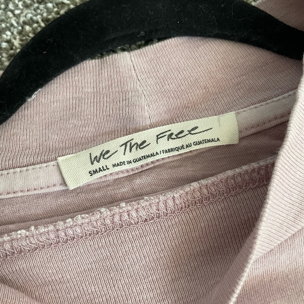 Free People mockneck shirt, light pink, size small